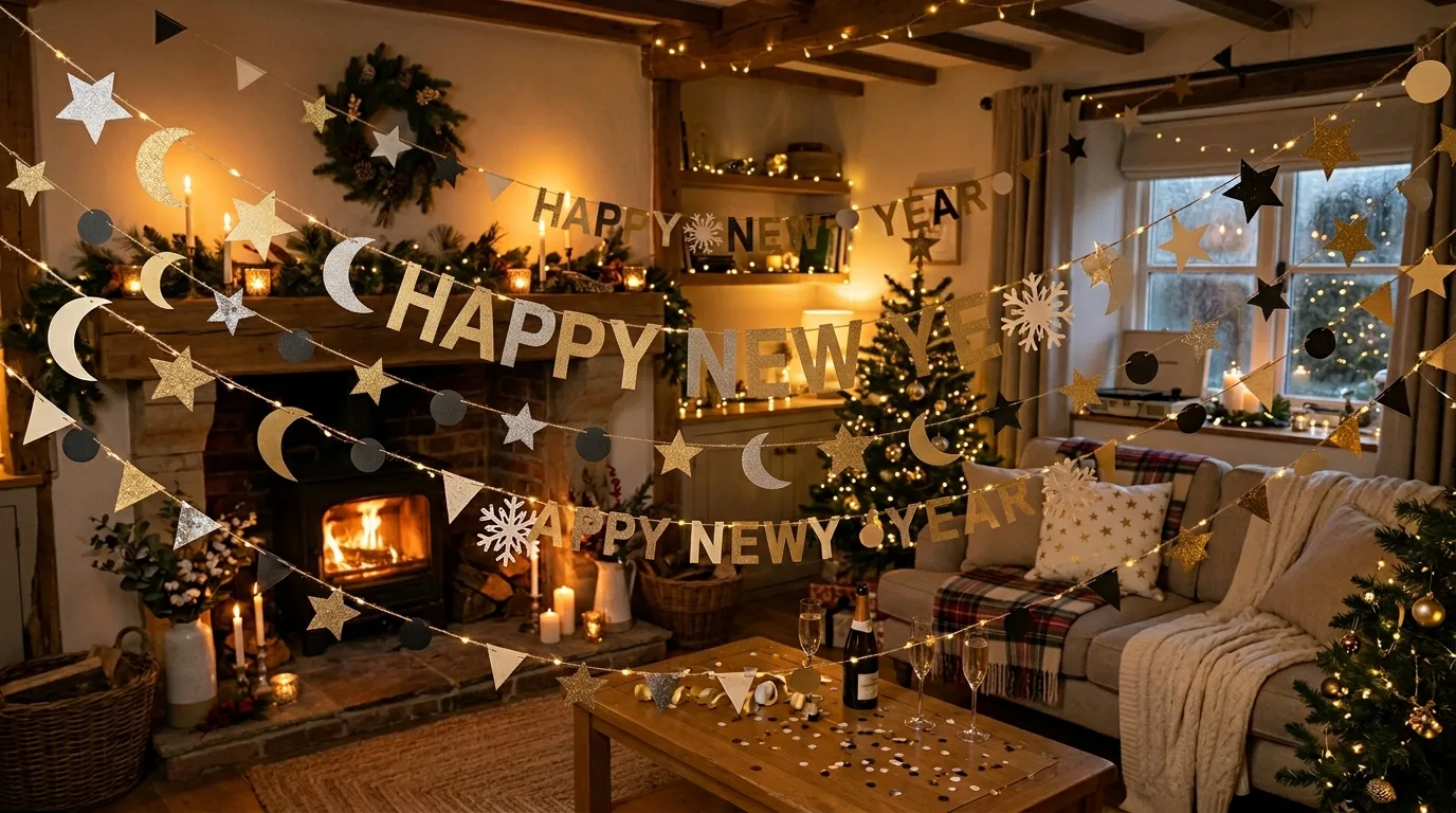 DIY paper decorations for New Year's Eve